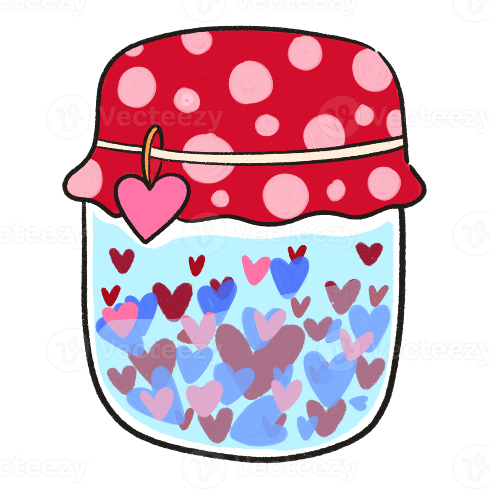 Valentine-Heart in Jar png