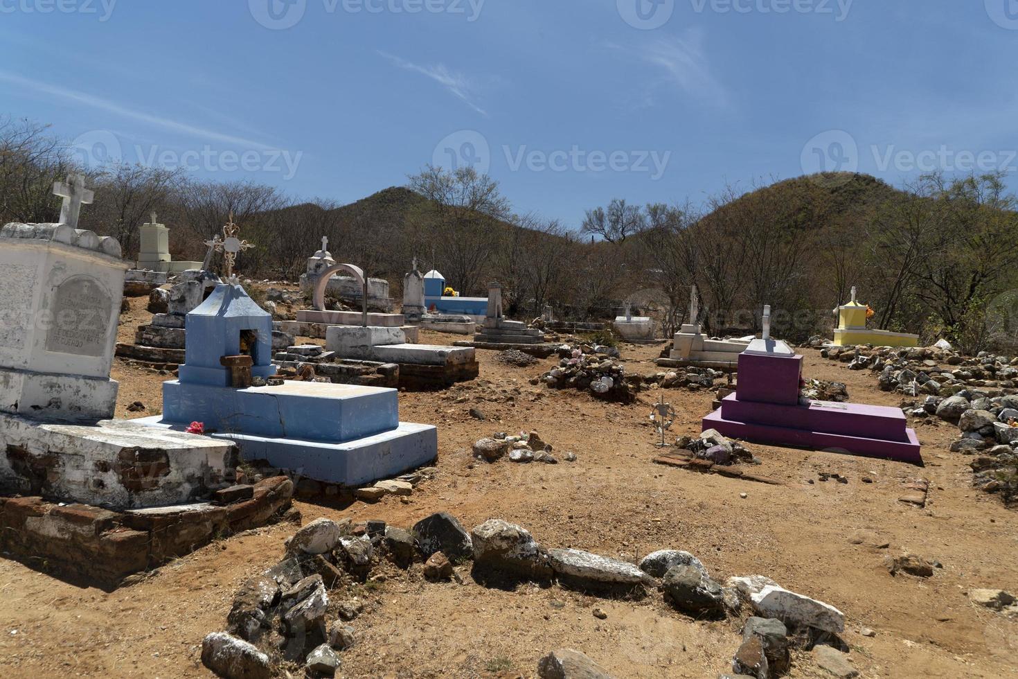 old mexican graveyard in el triunfo mining village baja california sur photo