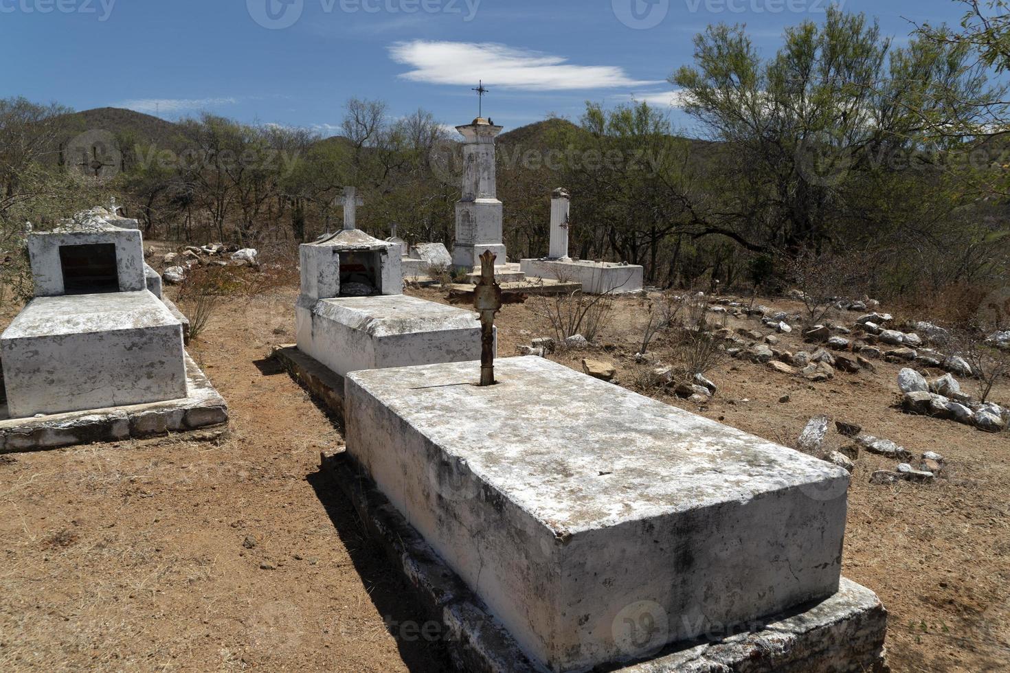 old mexican graveyard in el triunfo mining village baja california sur photo