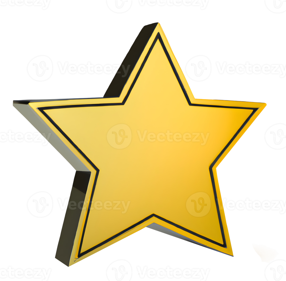 3d golden star. Generative AI. png