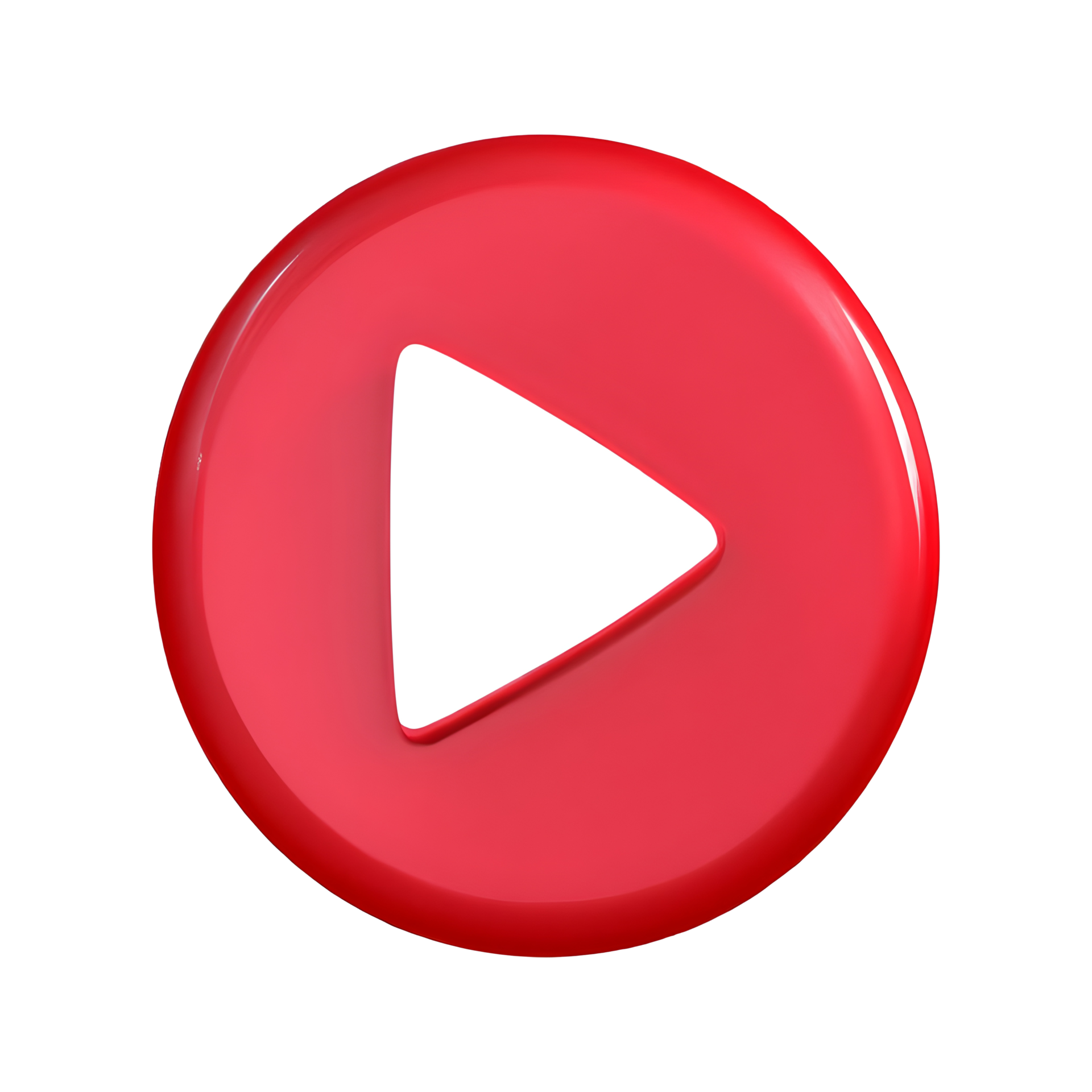 3d red round video play button icon. Generative AI. 18749814 PNG
