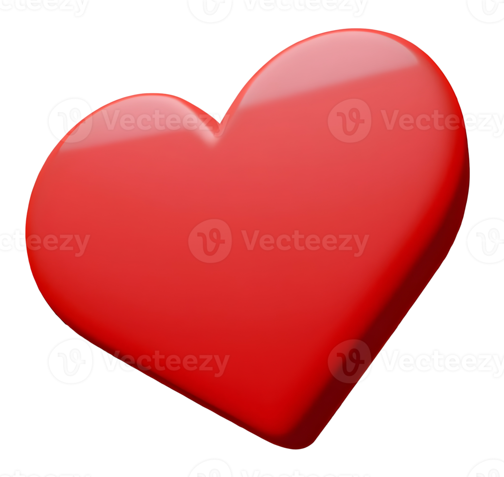 3d red heart icon. Generative AI. 18749819 PNG