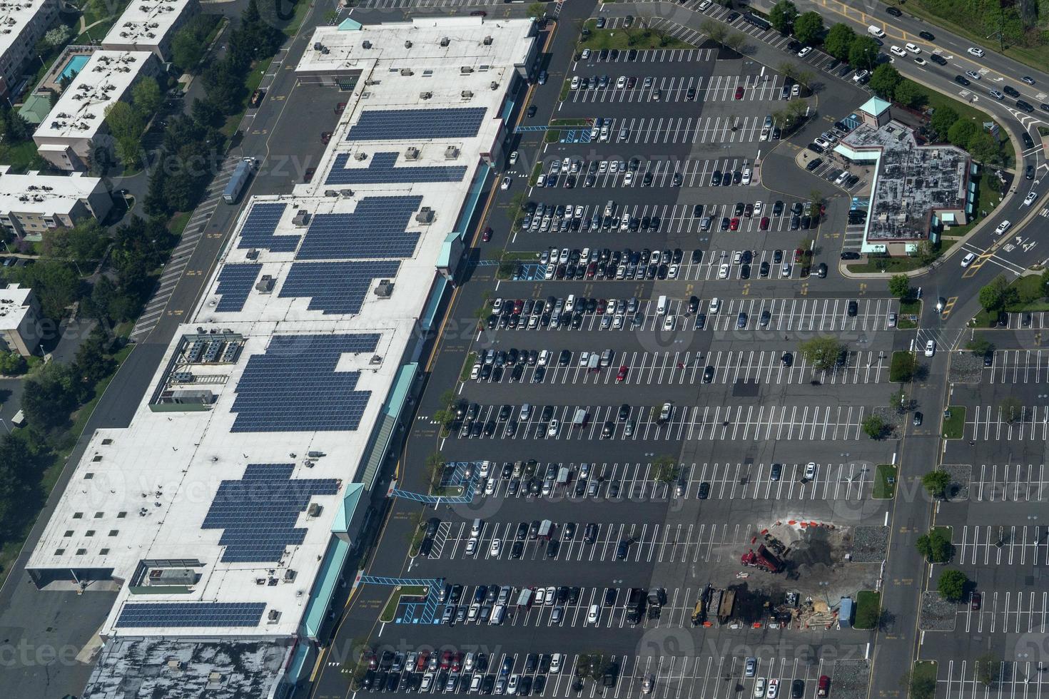 huge mall car parking aerial panorama photo