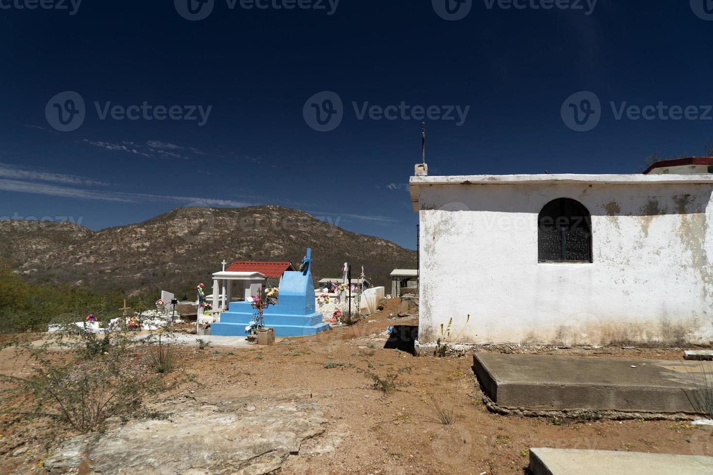 old mexican graveyard in el triunfo mining village baja california sur photo