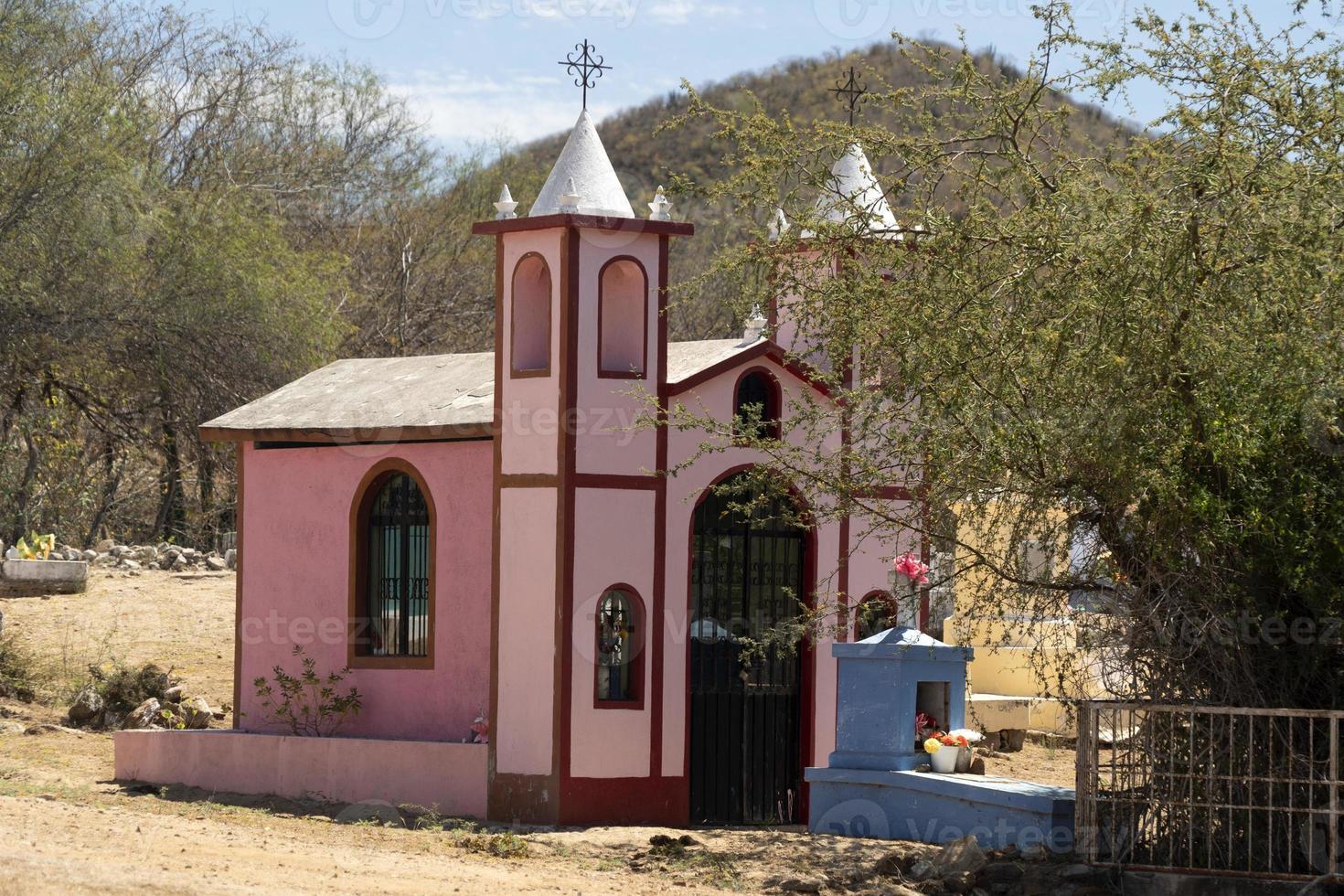 old mexican graveyard in el triunfo mining village baja california sur photo