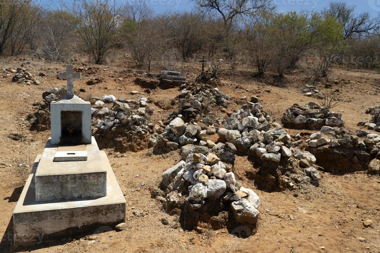 old mexican graveyard in el triunfo mining village baja california sur photo