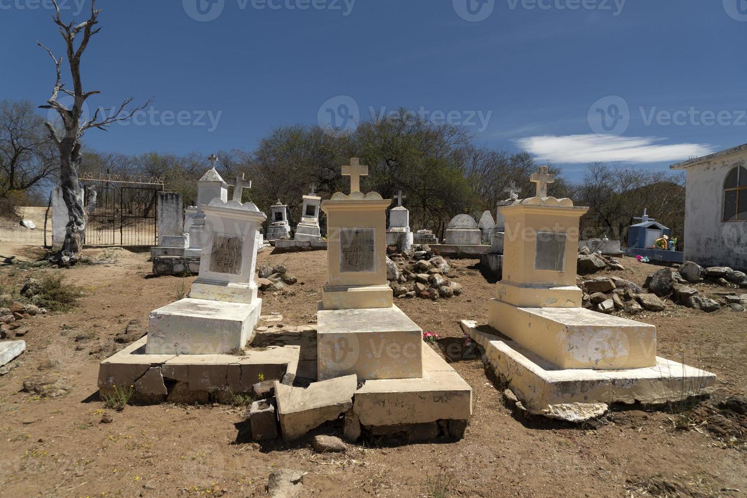 old mexican graveyard in el triunfo mining village baja california sur photo