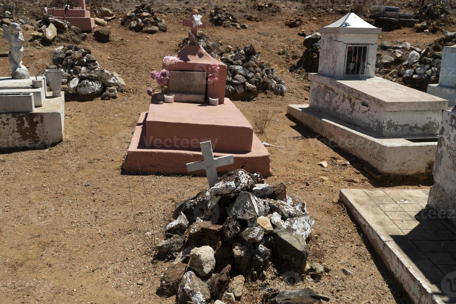 old mexican graveyard in el triunfo mining village baja california sur photo