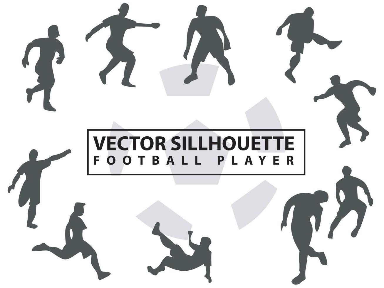 vector de ilustración plana conjunto personas silueta jugador de fútbol con estilo diferente, jugador de fútbol, deporte, patada, correr, saltar aislado sobre fondo blanco