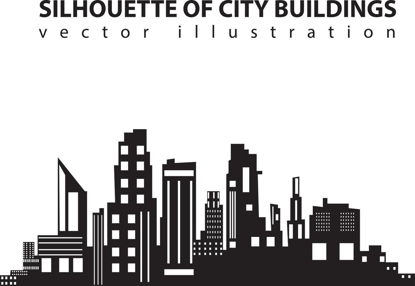 set of City silhouette in flat style. Modern urban landscape. Vector illustration. City skyscrapers building office skyline on white background