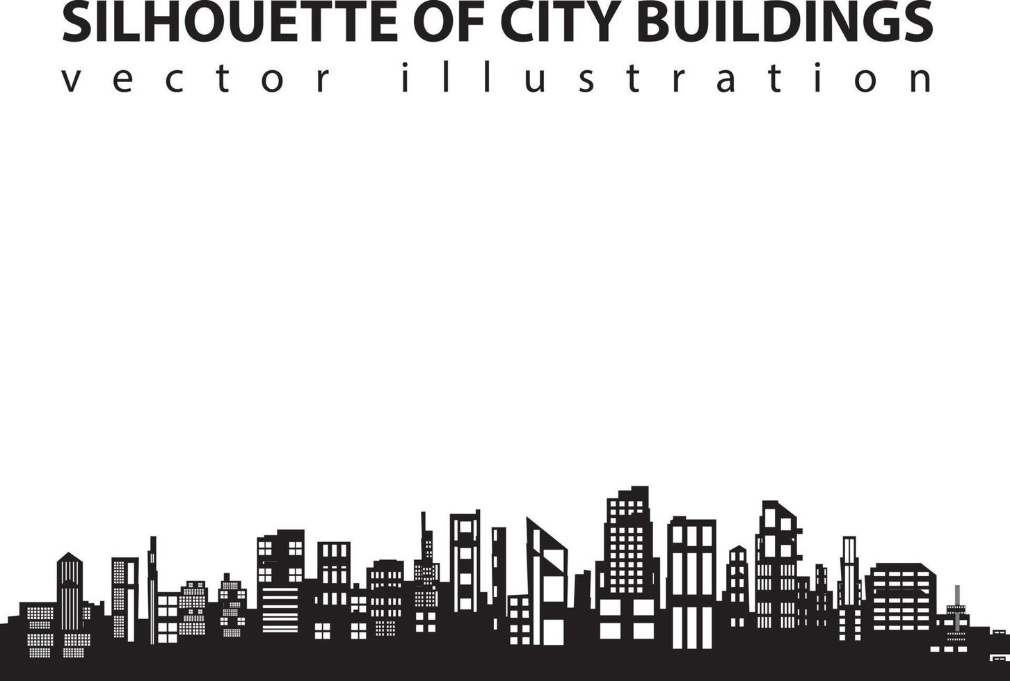 set of City silhouette in flat style. Modern urban landscape. Vector illustration. City skyscrapers building office skyline on white background