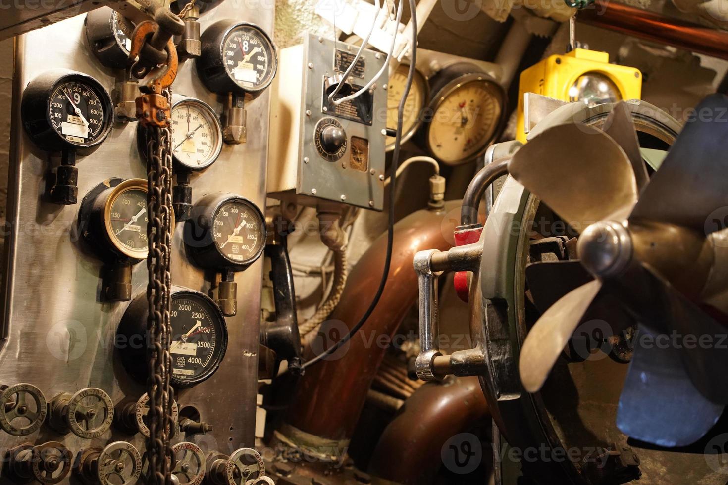 Inside military war submarine warship photo