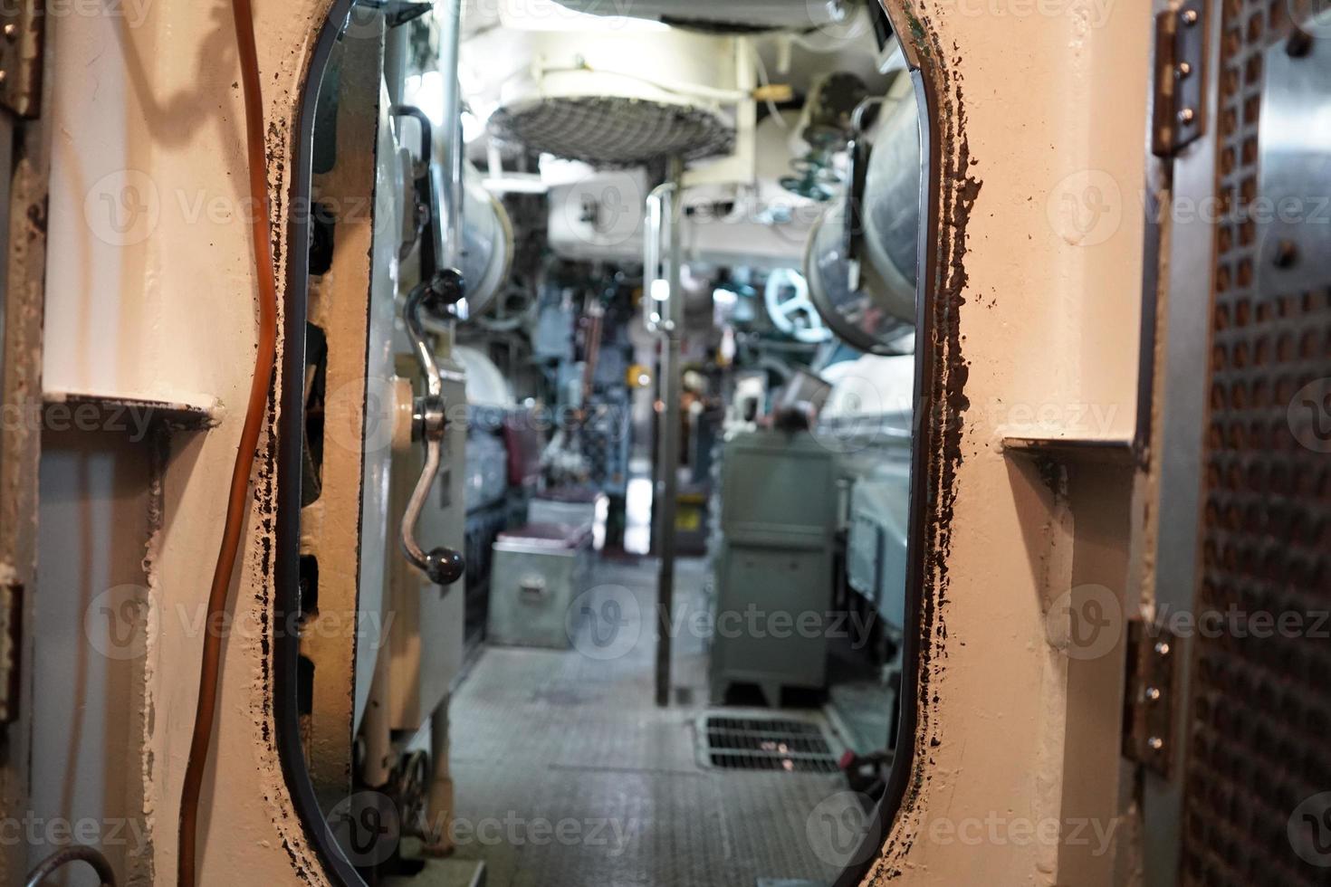 Inside military war submarine warship door photo
