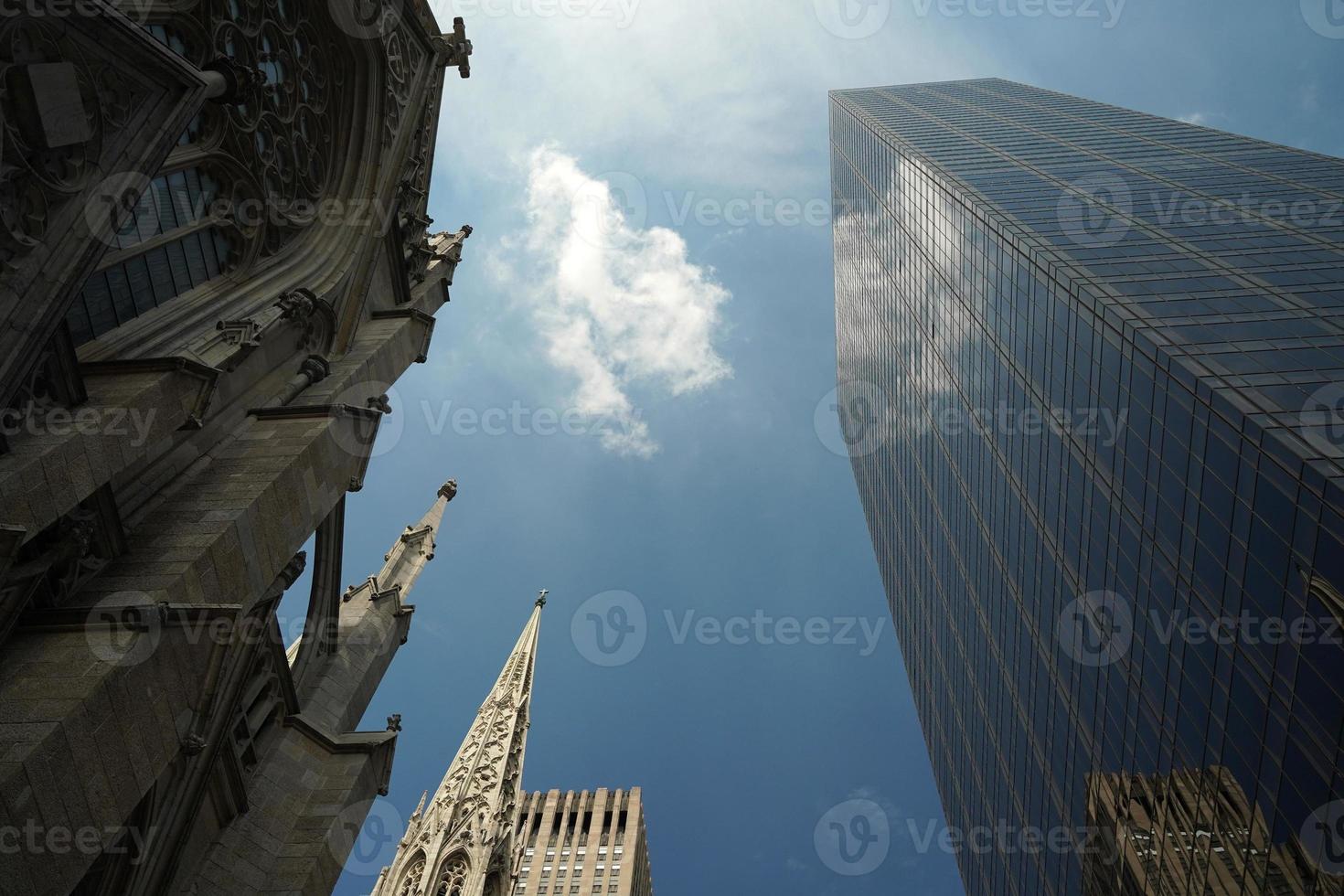 new york city skycrapers from street photo