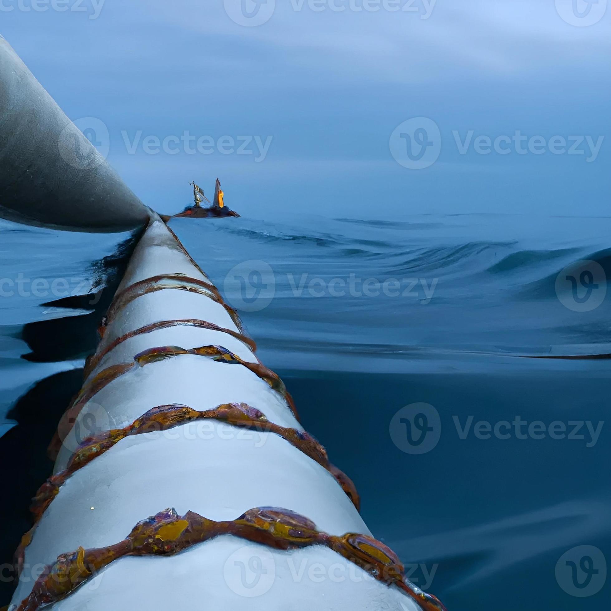 nord stream gas pipeline underwater imaginary illustration leaking gas