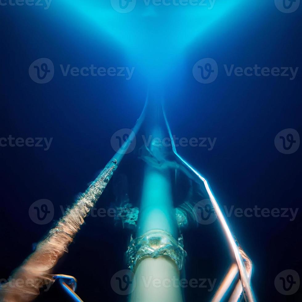 nord stream gas pipeline underwater imaginary illustration leaking gas photo
