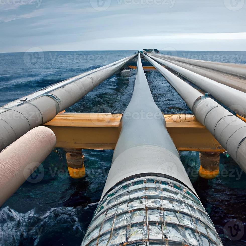 nord stream gas pipeline underwater imaginary illustration leaking gas
