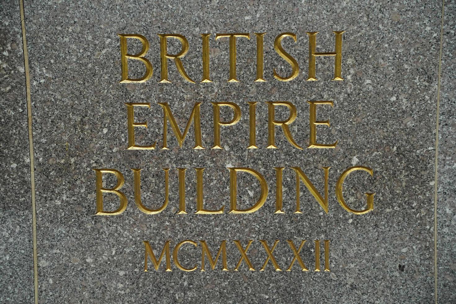 new york british empire building sign, 2022 photo