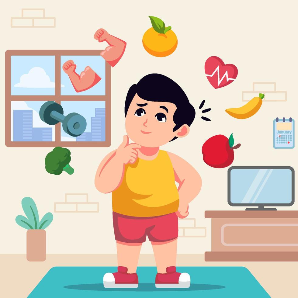 Healthy Lifestyle Resolution Concept vector