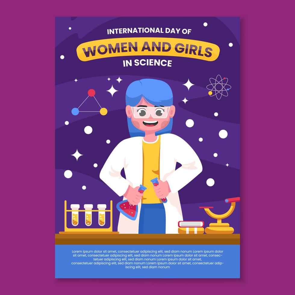 International Day of Women and Girls in Science Poster vector