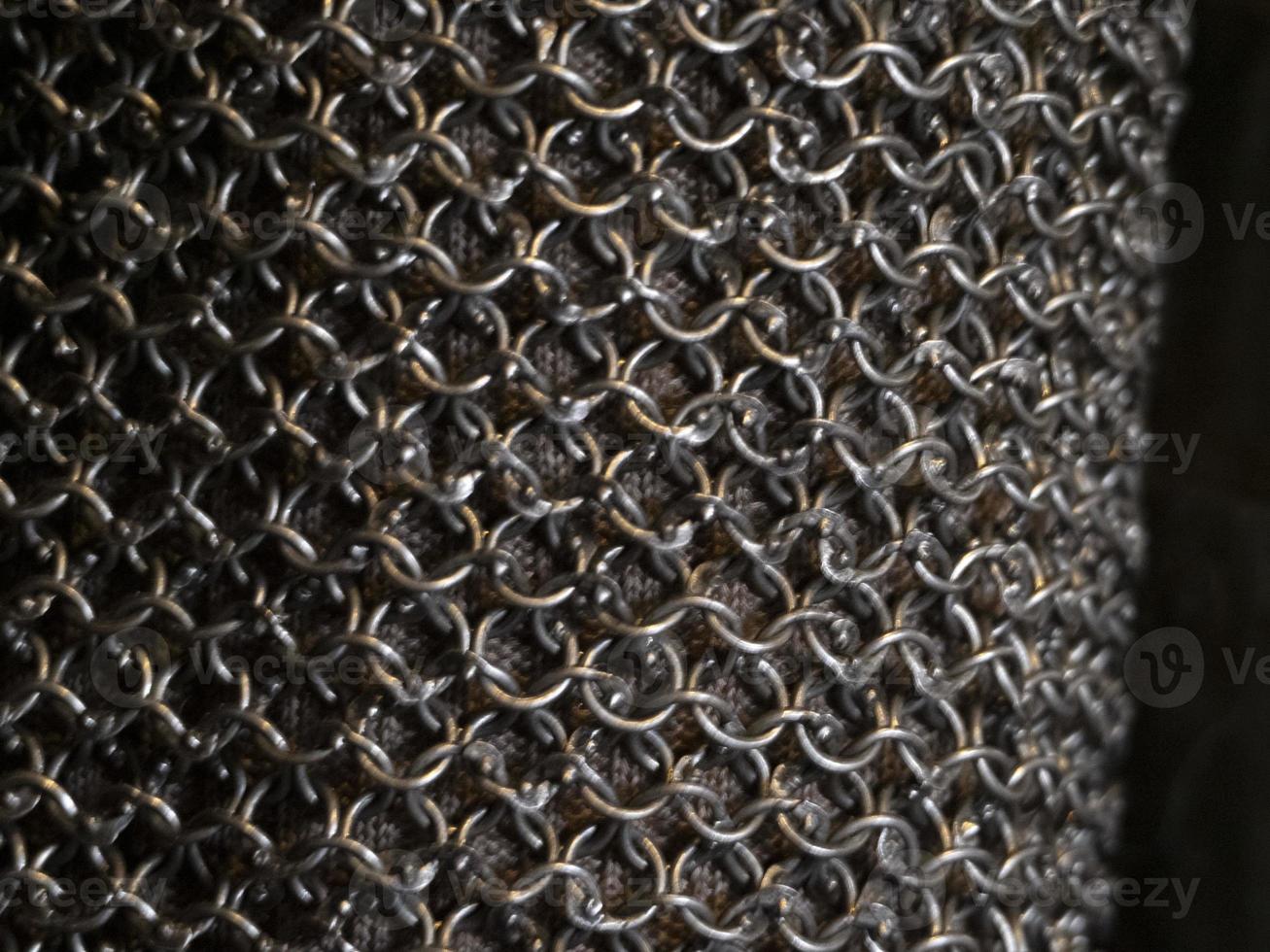 many medieval iron chain metal armor photo