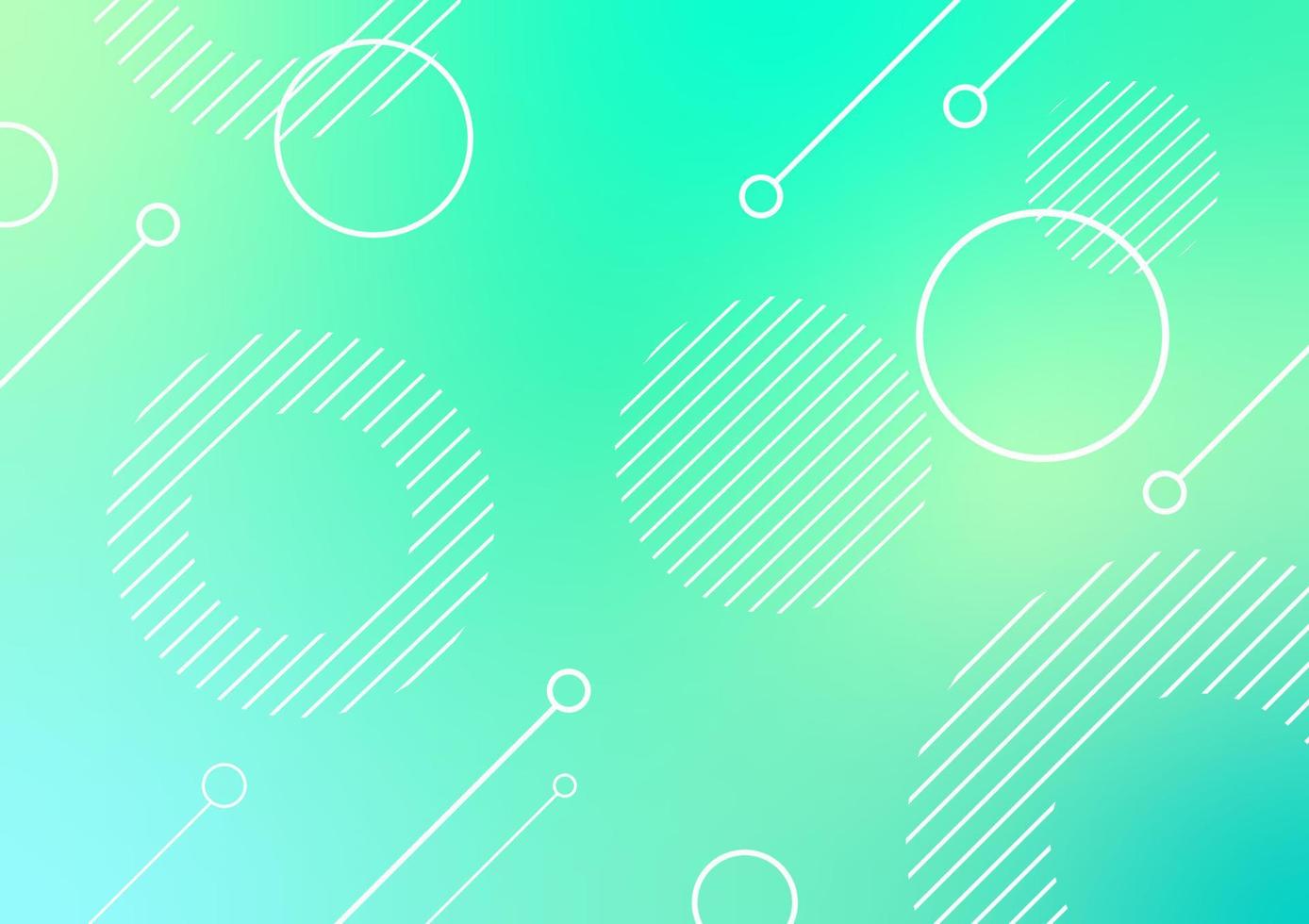 Green Gradient technology cyber circle line background vector