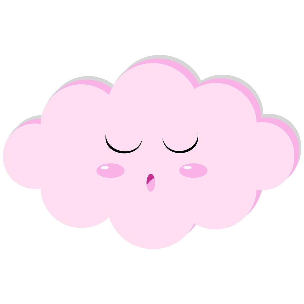 Cute kawaii cloud for decorating children's goods, vector