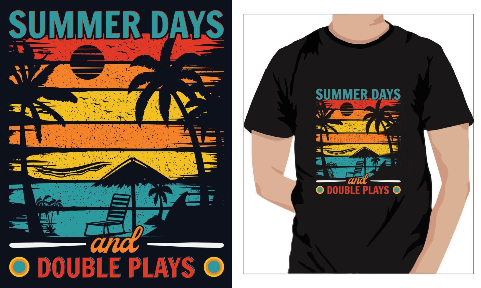Gym Fitness t-shirts Design Summer, Days And, Double, Plays vector