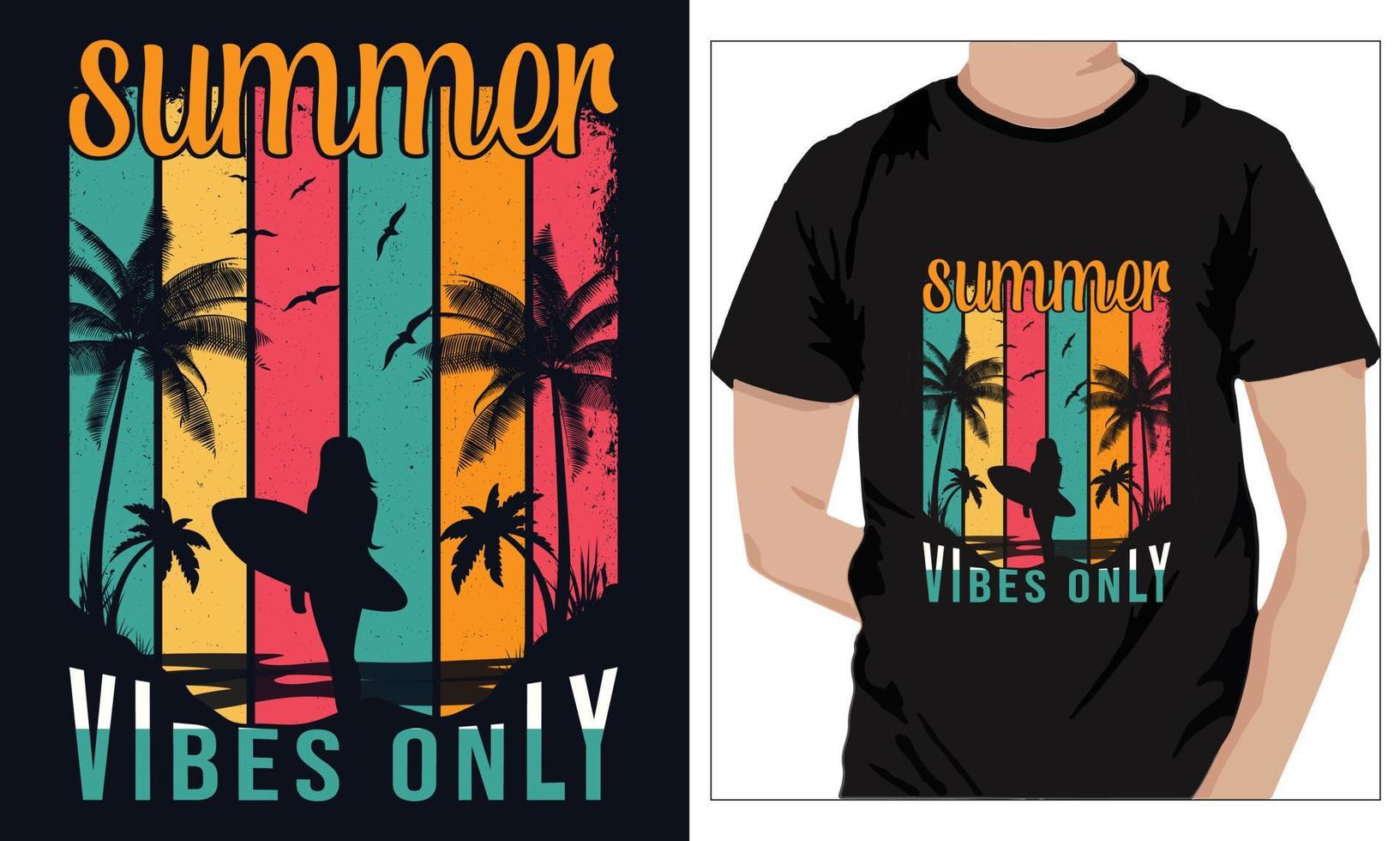 summer t-shirts Design Summer Vibes Only vector