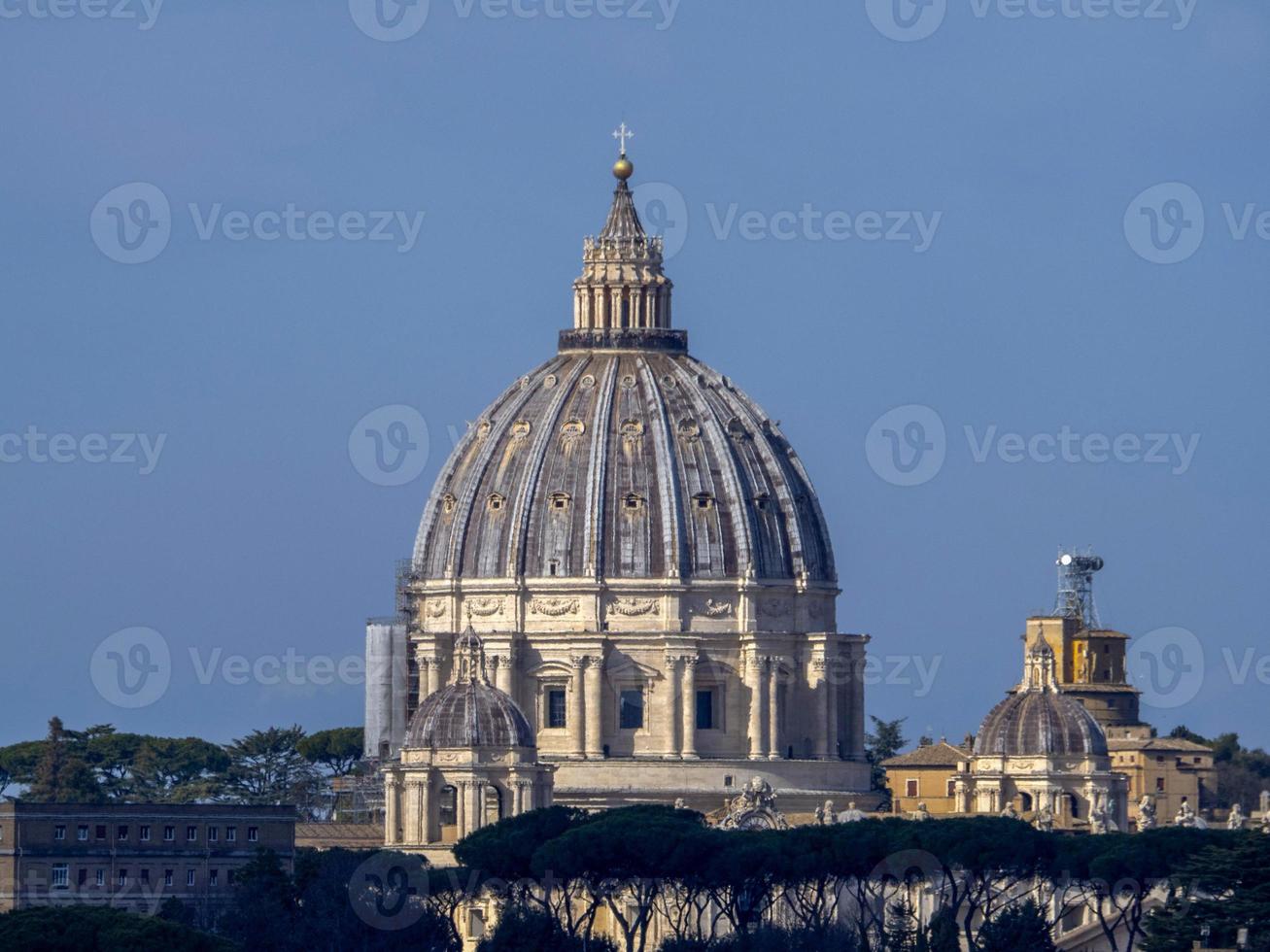 rome many domes view from vatican museum terrace aerial panorama photo