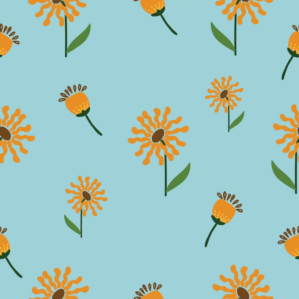 Seamless  hand drawn  flowers pattern vector