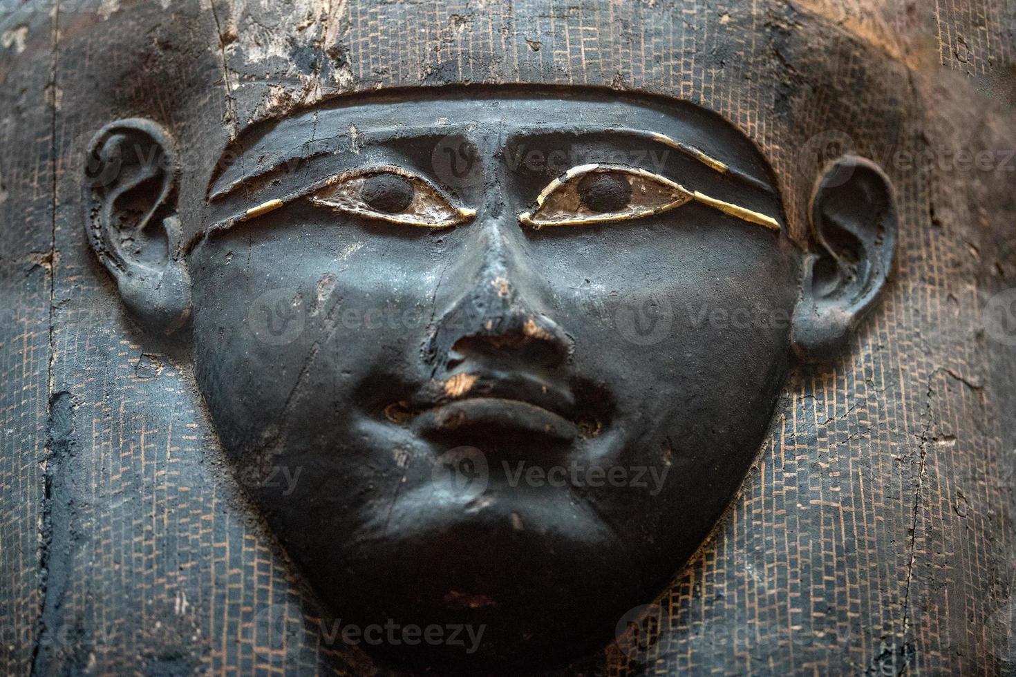 Detalle del sarcófago de la reina egipcia de cerca foto