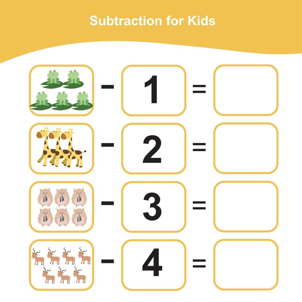 Mathematic sheet for children. Educational printable math worksheet. Count and write activity. Vector file.