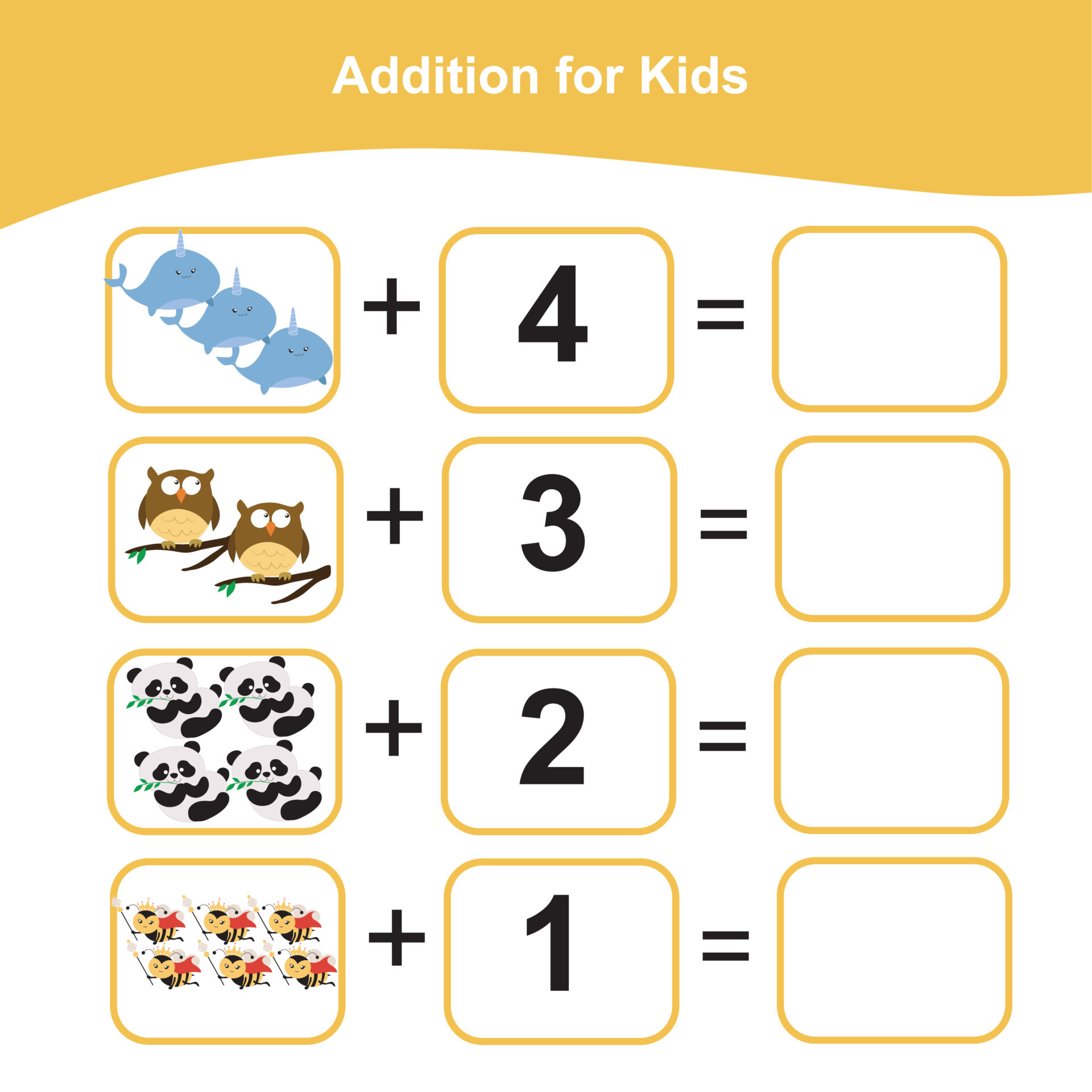Mathematic sheet for children. Educational printable math worksheet. Count and write activity