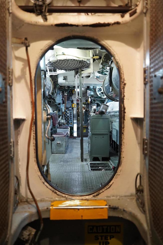 Inside military war submarine warship door photo