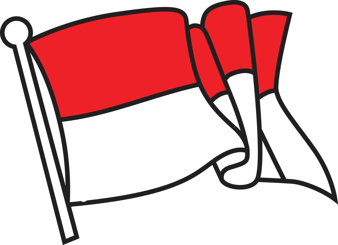 Flag of indonesia vector image, Red White Flag Ribbon, Red White Indonesian Flag