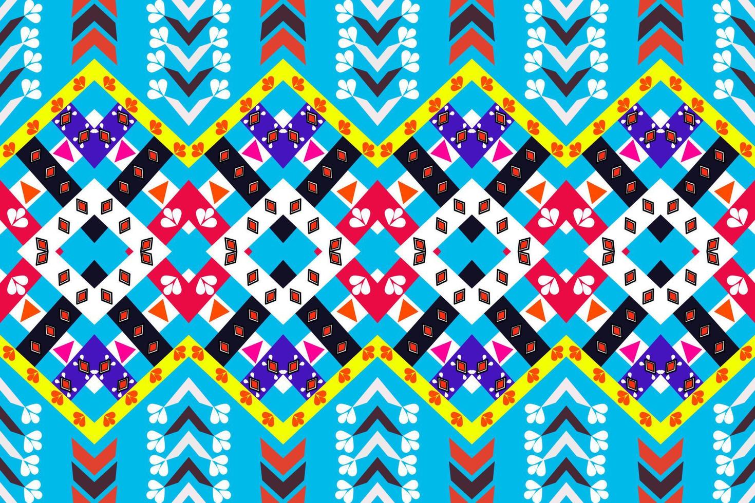 Traditional ethnic geometric fabric seamless pattern vector