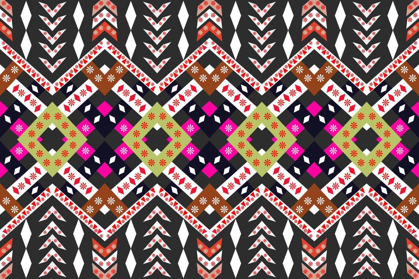 Traditional ethnic geometric fabric seamless pattern vector