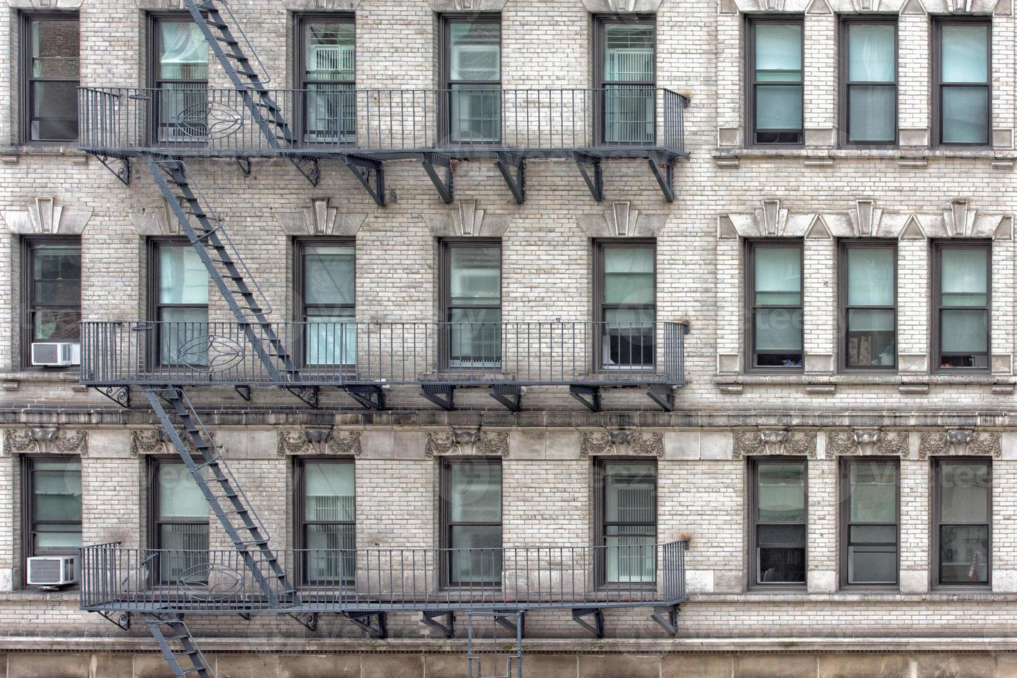 New york manhattan buildings detail of fire staircase photo