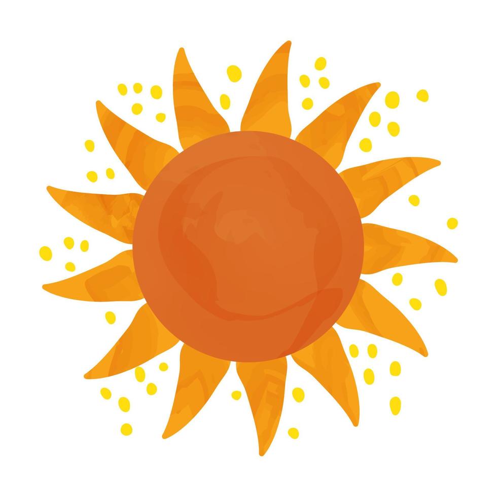 Sun, isolated object on white background vector