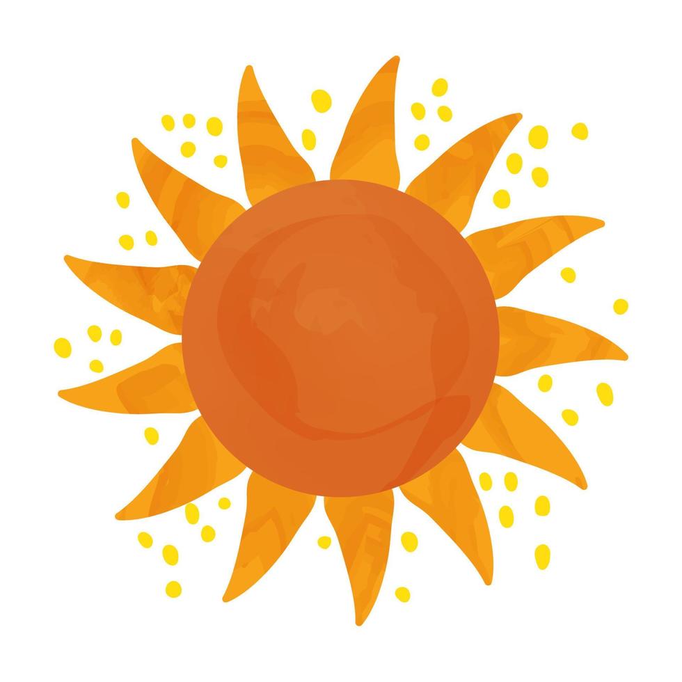 Sun, isolated object on white background vector