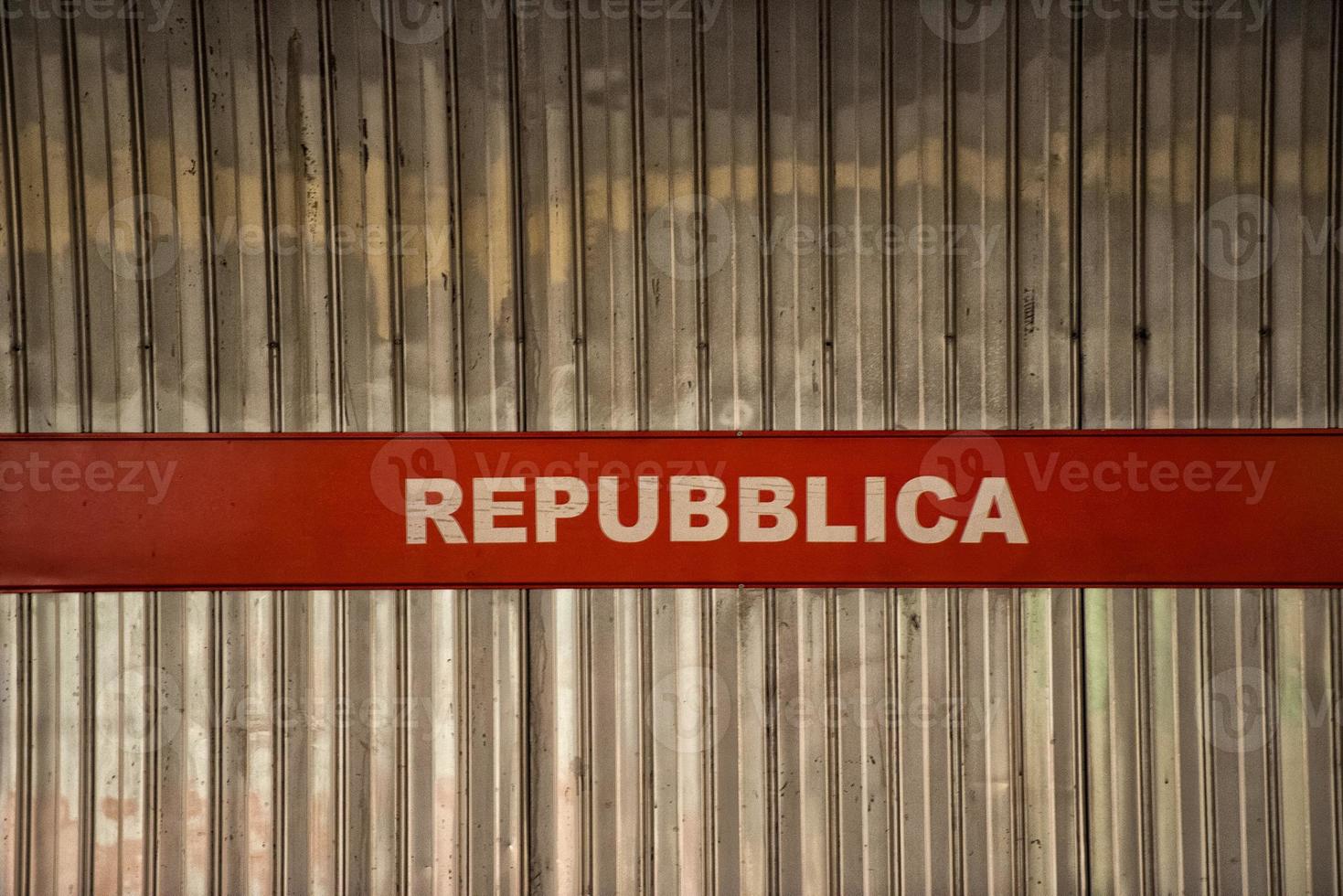 Rome repubblica metro sign photo