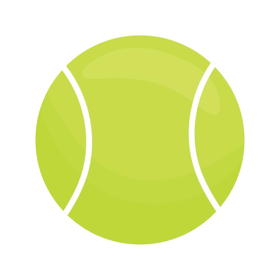 Tennis green ball flat design illustration isolated. Tennis tournament symbol for sports. vector