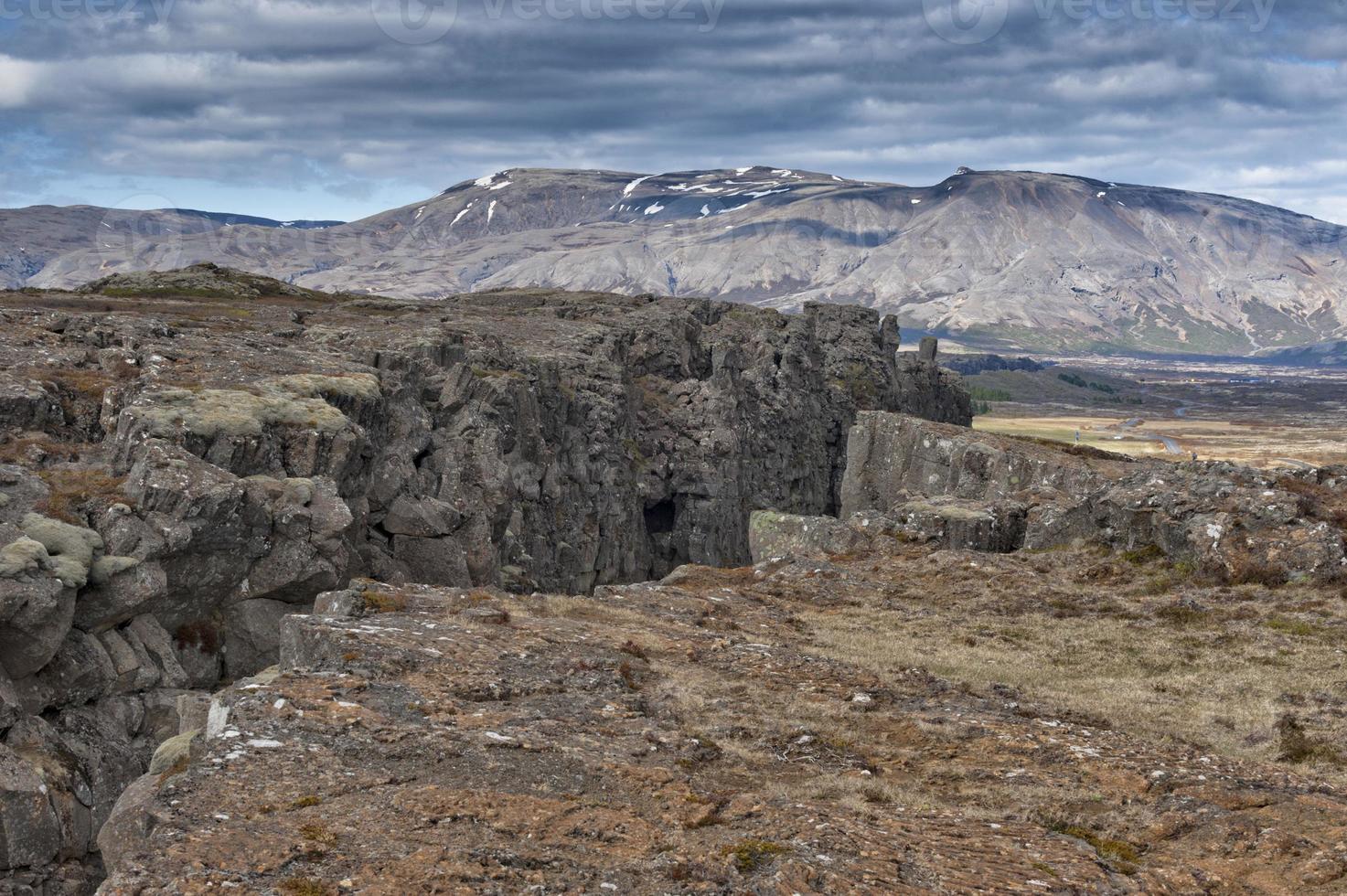 pingvellir islandia tierra fractura paisaje foto