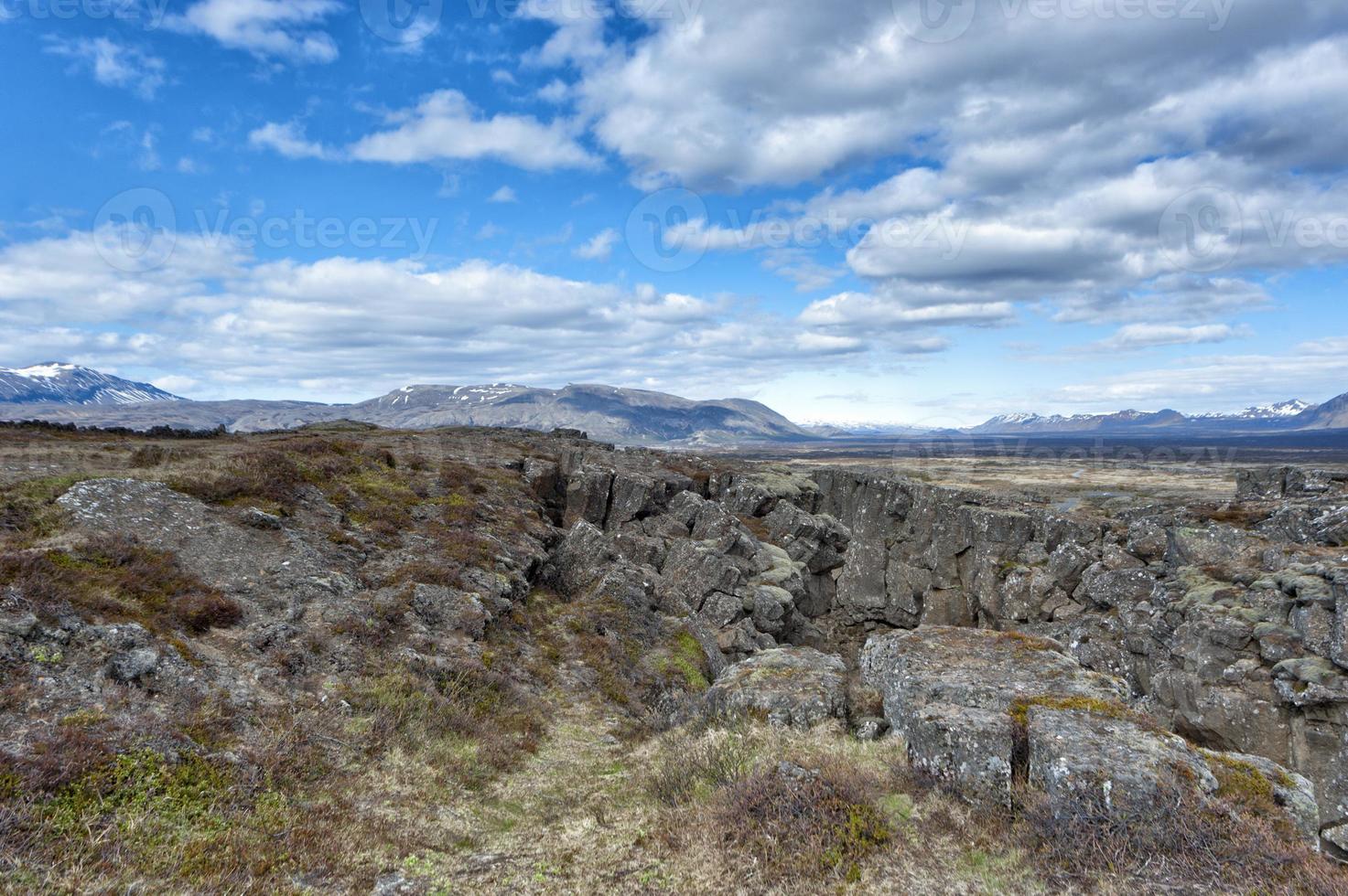 pingvellir islandia tierra fractura paisaje foto