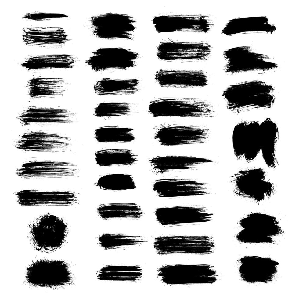 Vector collection paint brush strock. Text boxes for banner.