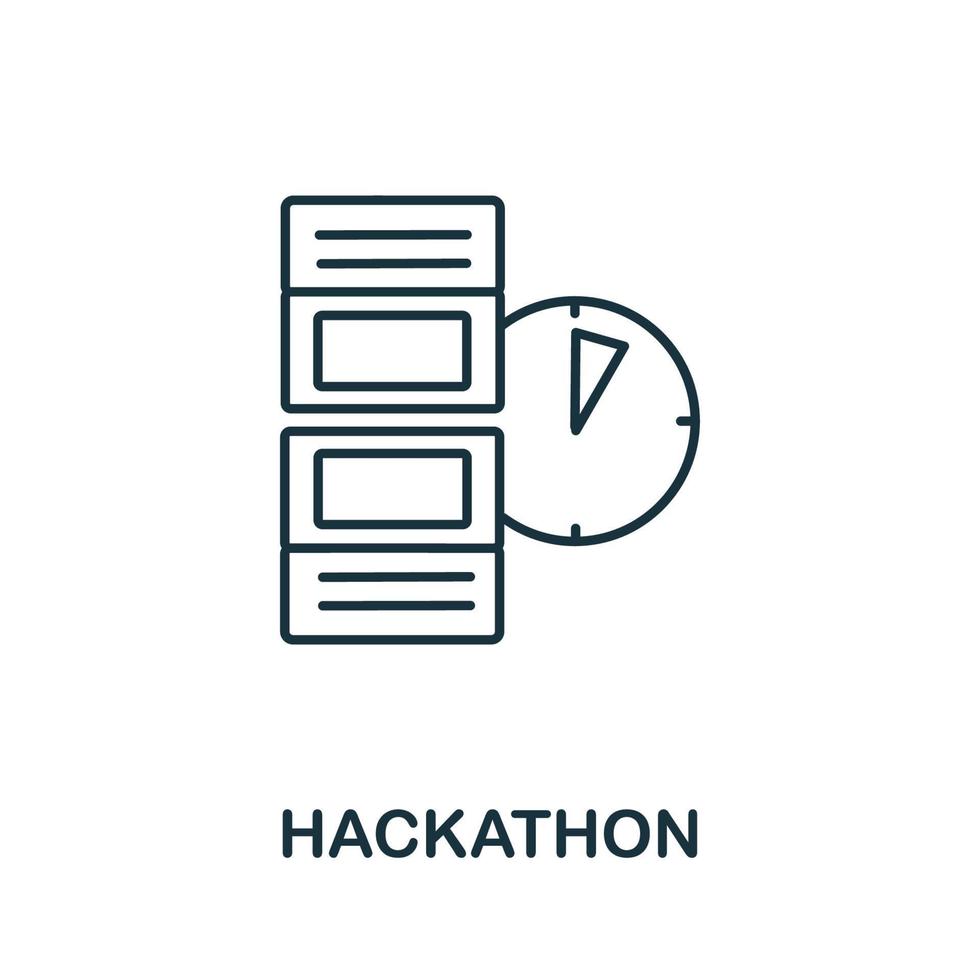 Hackathon icon. Creative simple symbol from fintech collection. Line Hackathon icon for templates, web design and infographics vector