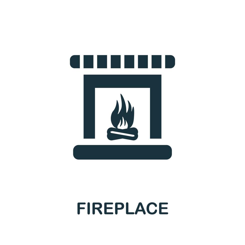 Fireplace icon. Simple illustration from furniture collection. Creative Fireplace icon for web design, templates, infographics vector