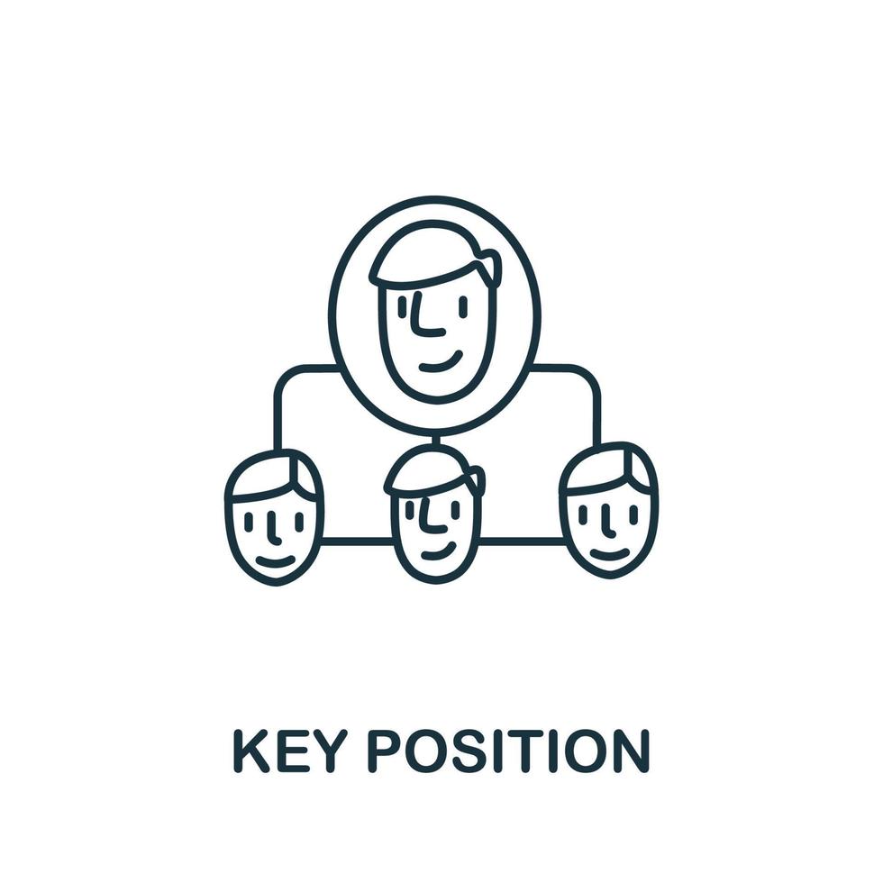 Key Position icon from headhunting collection. Simple line Key Position icon for templates, web design and infographics vector