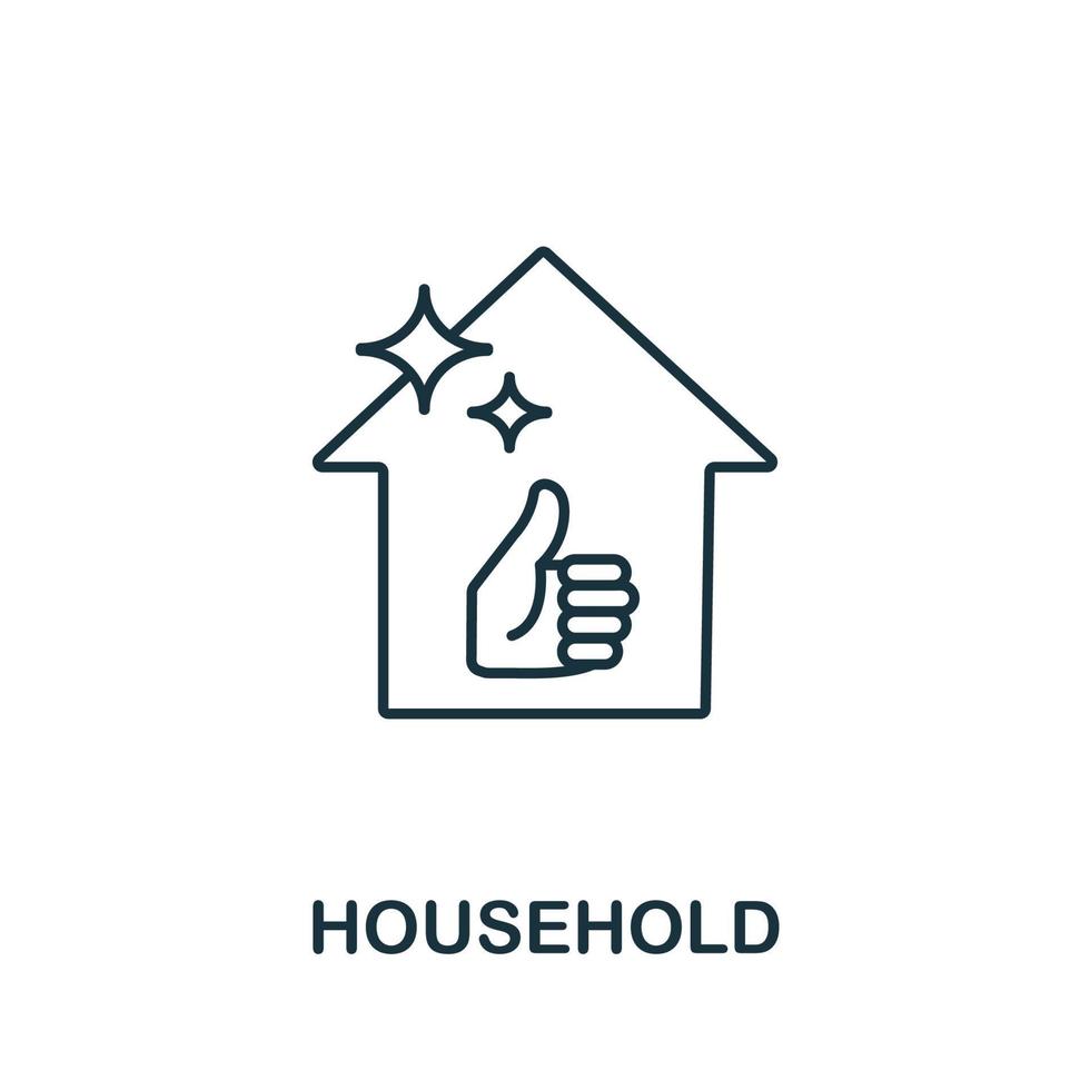 Household icon. Simple line element Household symbol for templates, web design and infographics vector